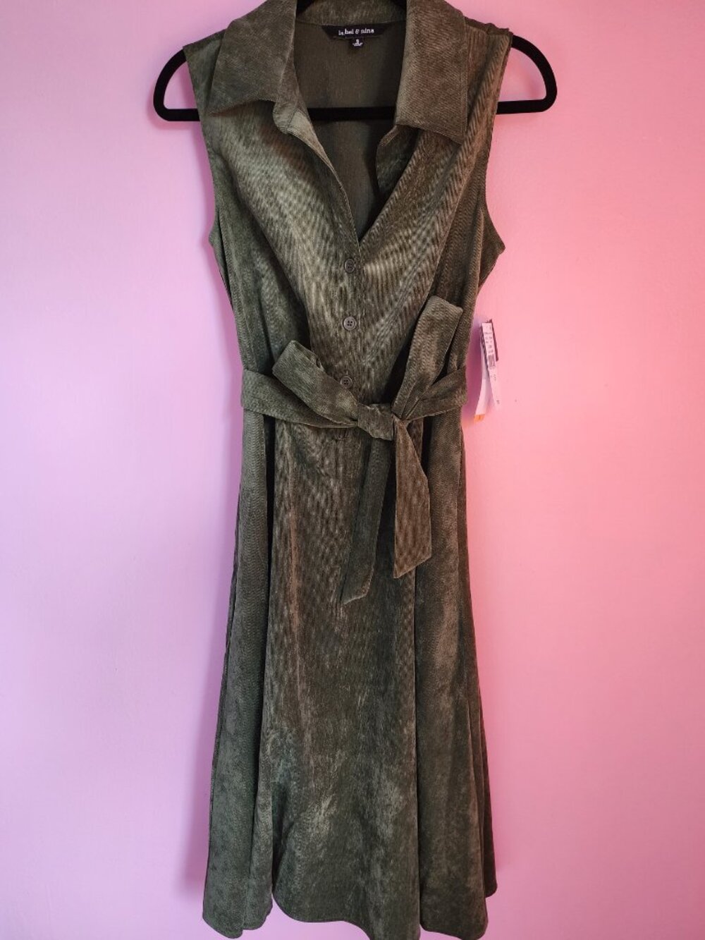 Women's Rust Olive Sleeveless Midi Dress - Picture 9 of 13